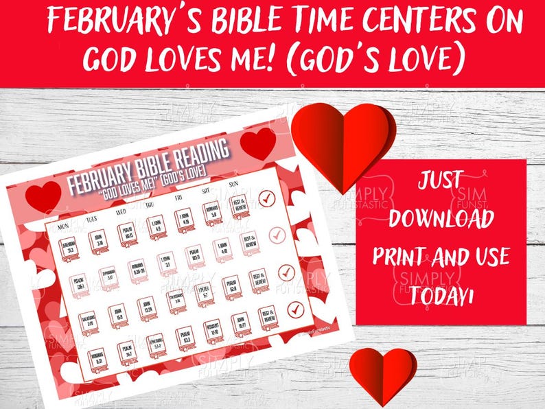 Kids' February Bible Reading Plan 2 : Printable Chart & Journal (PDF ...