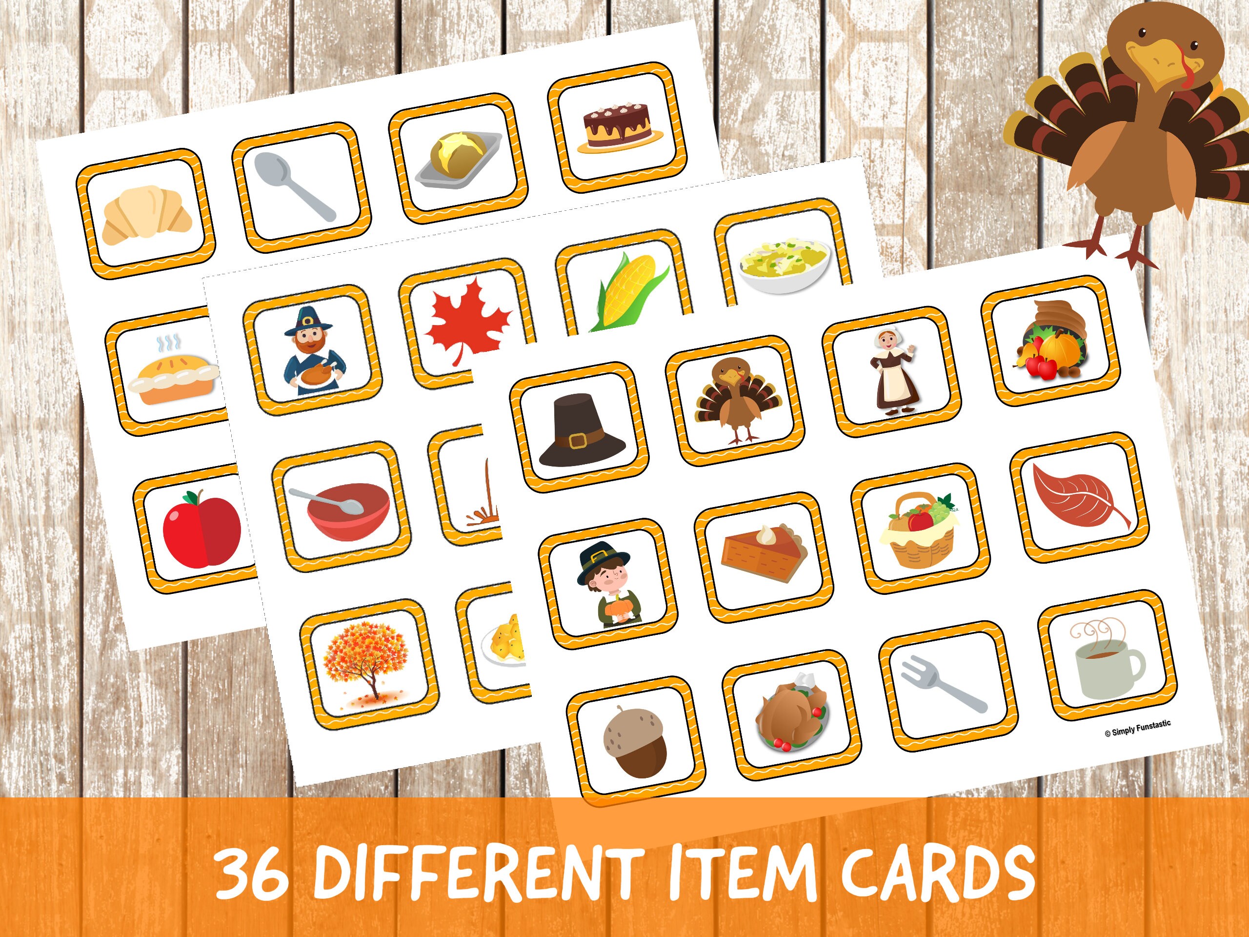 Printable Thanksgiving Bingo Thanksgiving Game 24 Cards Thanksgiving ...