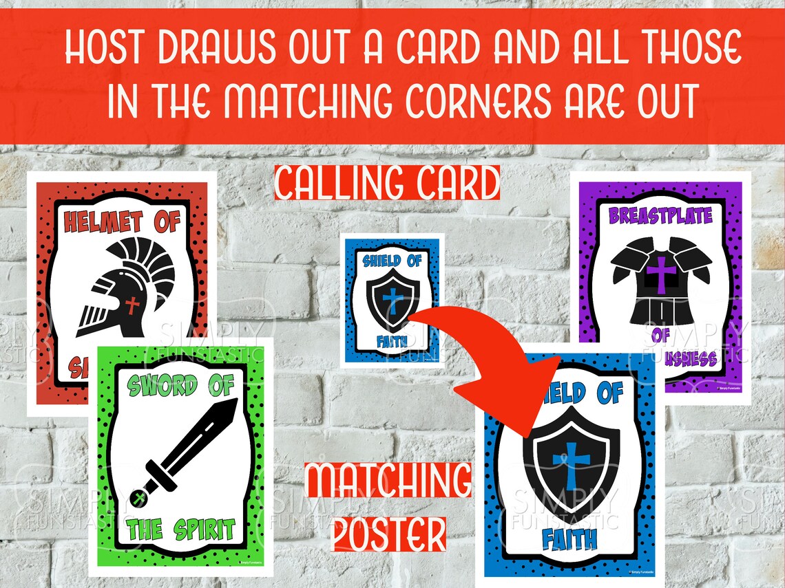 Armor of God 4 Corners Game, Armor of God Game, Church Game, Armor of