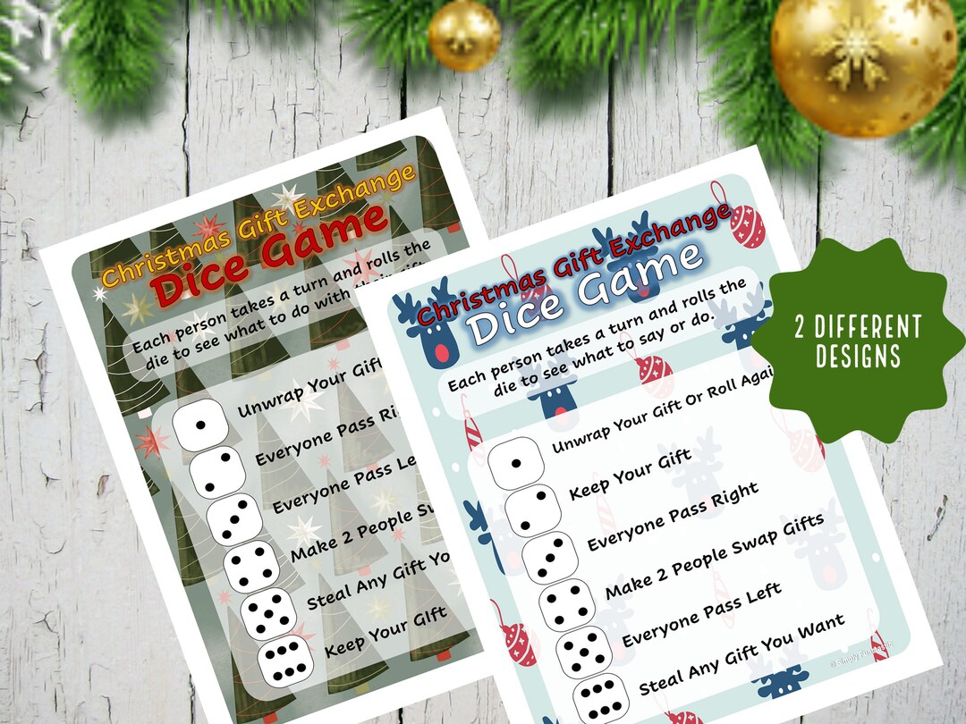 Christmas Gift Exchange Dice Game, Christmas Dice Game, Gift Game