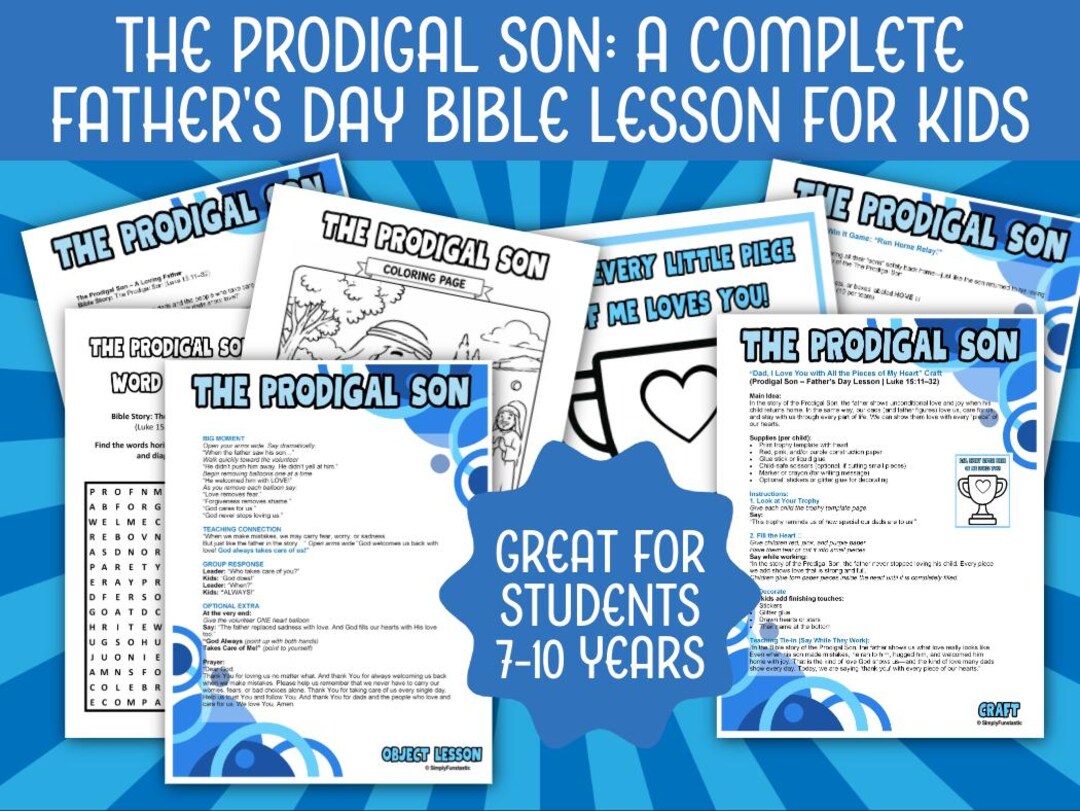 Father’s Day Bible Lesson for Kids | Prodigal Son Activity Pack ...