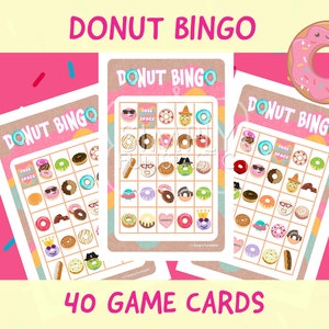 Donut Bingo | Donut Party Game | Donut Birthday Party | Donut Printable Game || Donut Birthday | Food Bingo Game | Download & Print