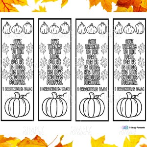 Thankful Color Your Own Bookmarks Set of 4 | Thanksgiving Printable ...