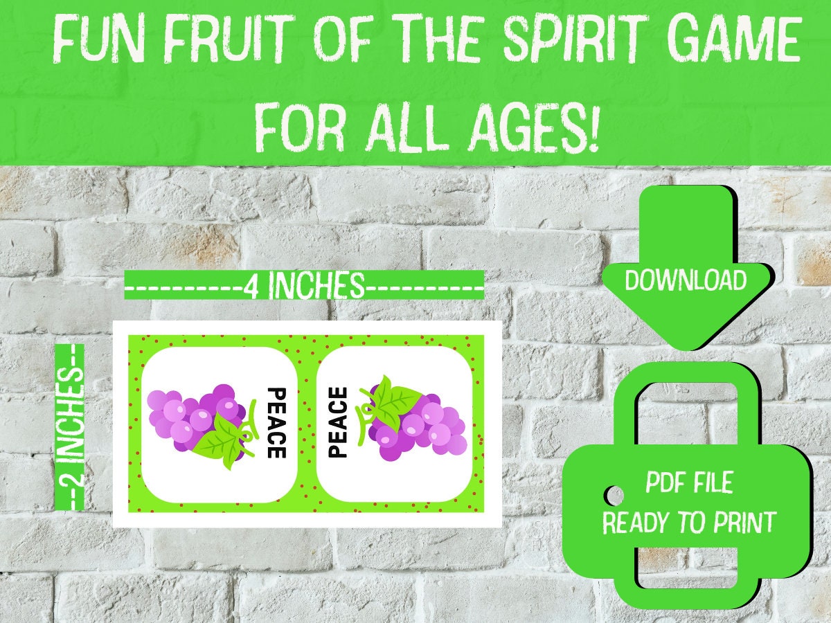 Fruit of the Spirit Dominoes Game Bible Game Fruit of the Spirit