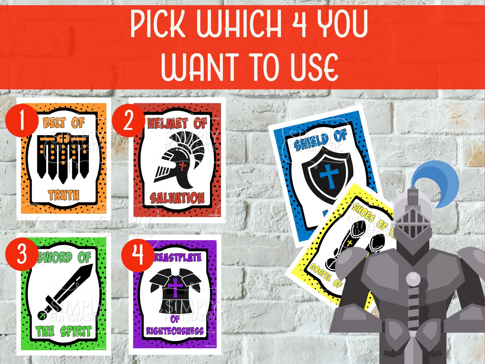 Armor of God 4 Corners Game, Armor of God Game, Church Game, Armor of