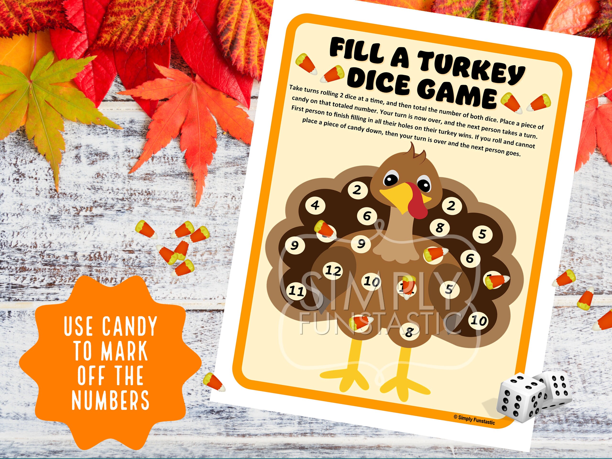 Fill A Turkey Game, Roll a Turkey Game, Harvest Thanksgiving Printable ...