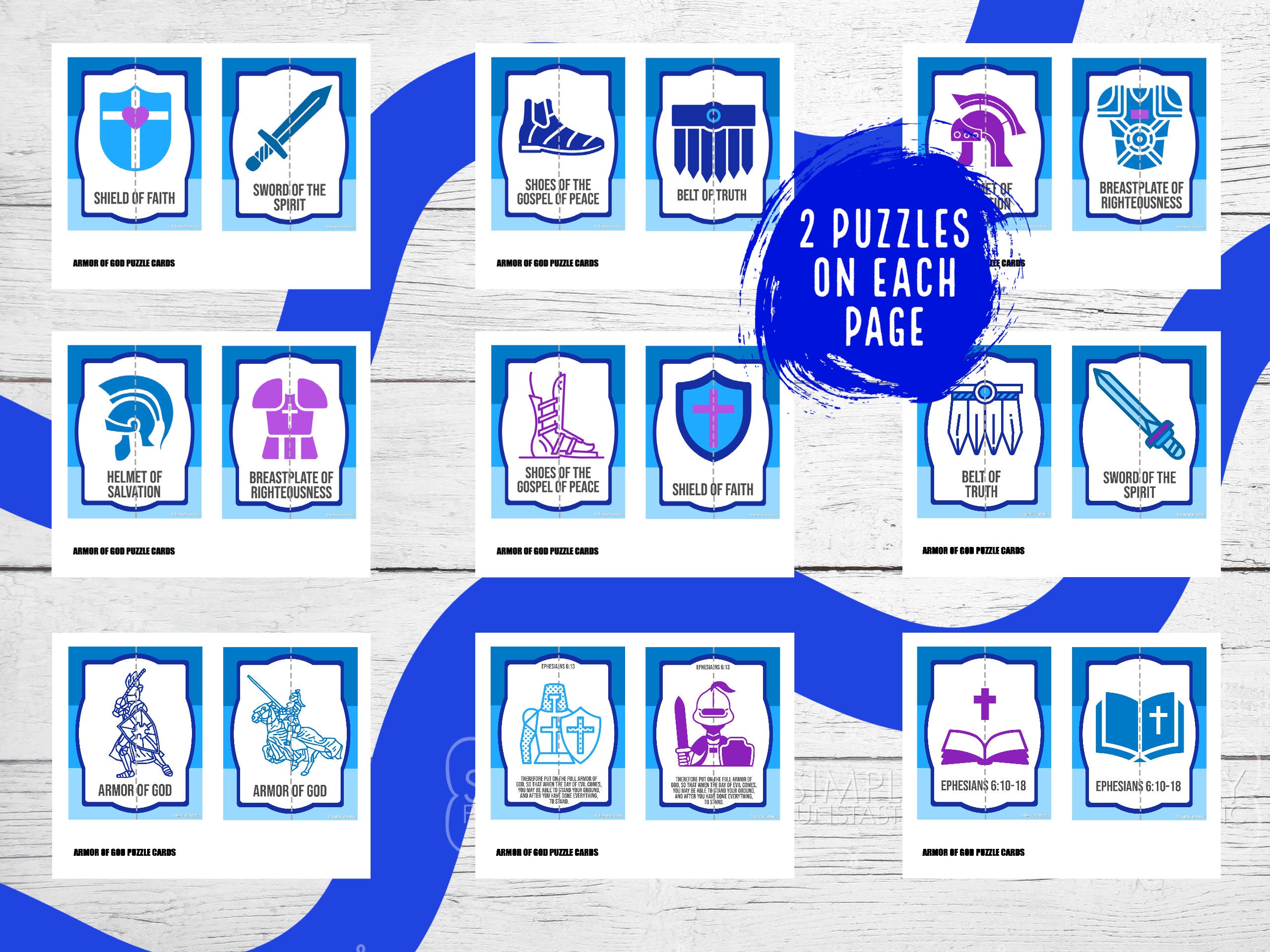 Armor of God Puzzle Cards | Armor Puzzle Game | Armor of God Game ...