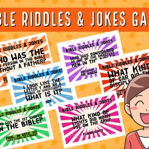 Bible Riddles & Jokes Game Funny Scripture Jokes,  Guessing Bible Game for Children, Youth and Adults, Christian Trivia, Bible Study