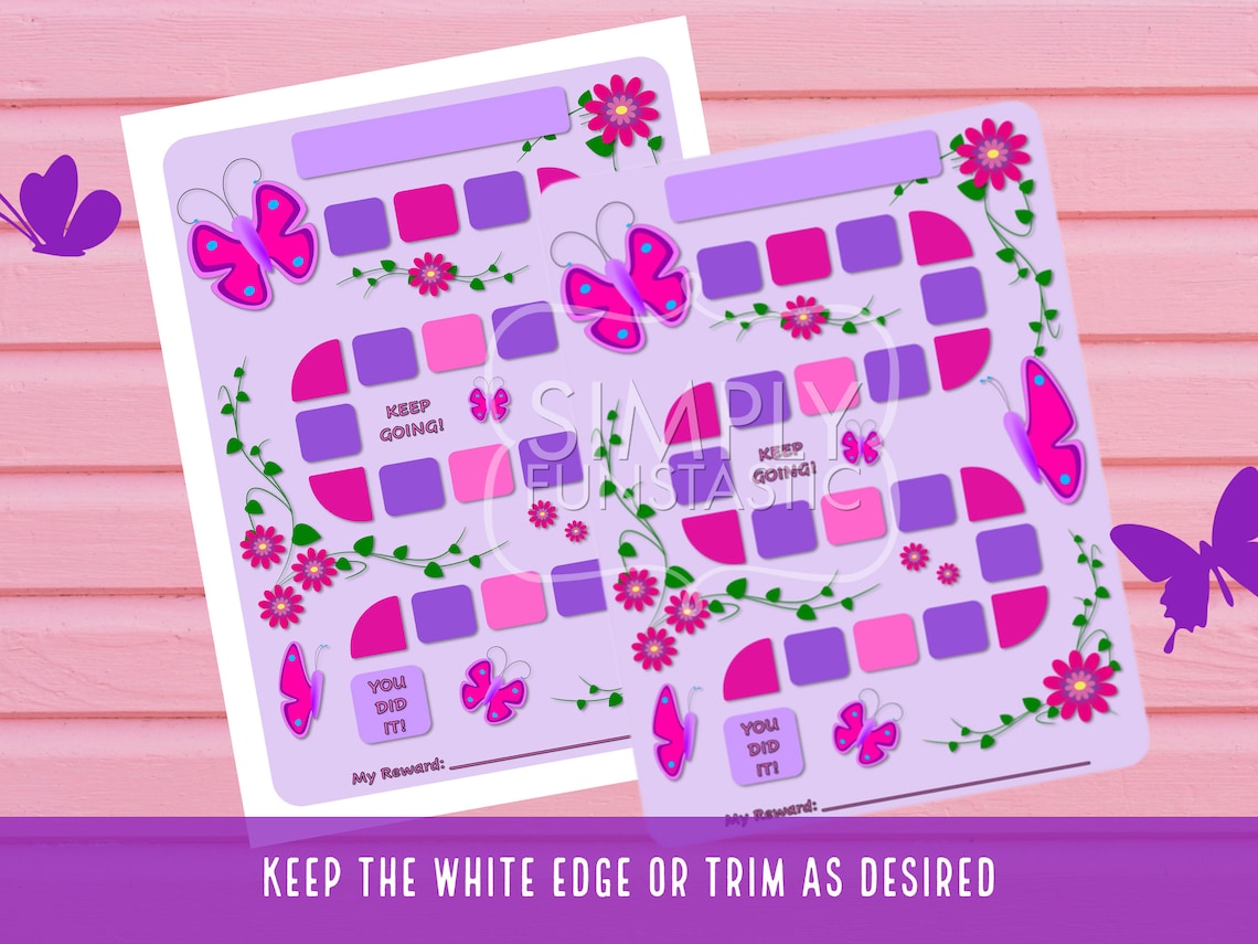 Butterfly Reward Charts Instant Download Print Yourself Etsy Singapore