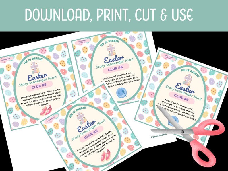 Easter Scavenger Hunt Christian Printable Resurrection Egg Hunt Game — free download