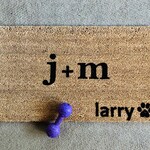 Couple S Initials With Dog Or Cat Name Door Mat With Paw Etsy