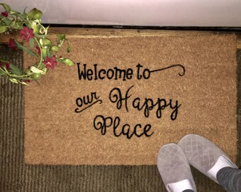 We Re Glad You Re Here Door Mat Custom Door Mat Etsy