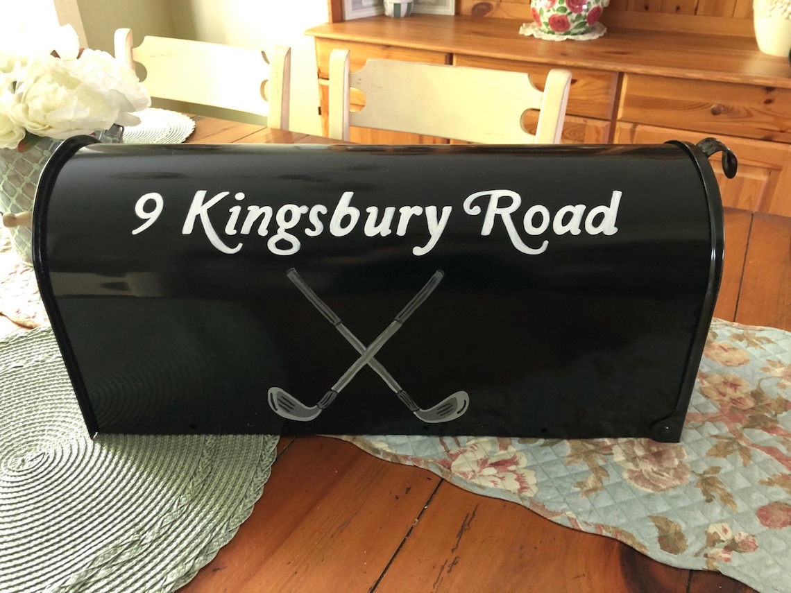 Custom hand painted golf mailbox golf clubs mailbox with Etsy
