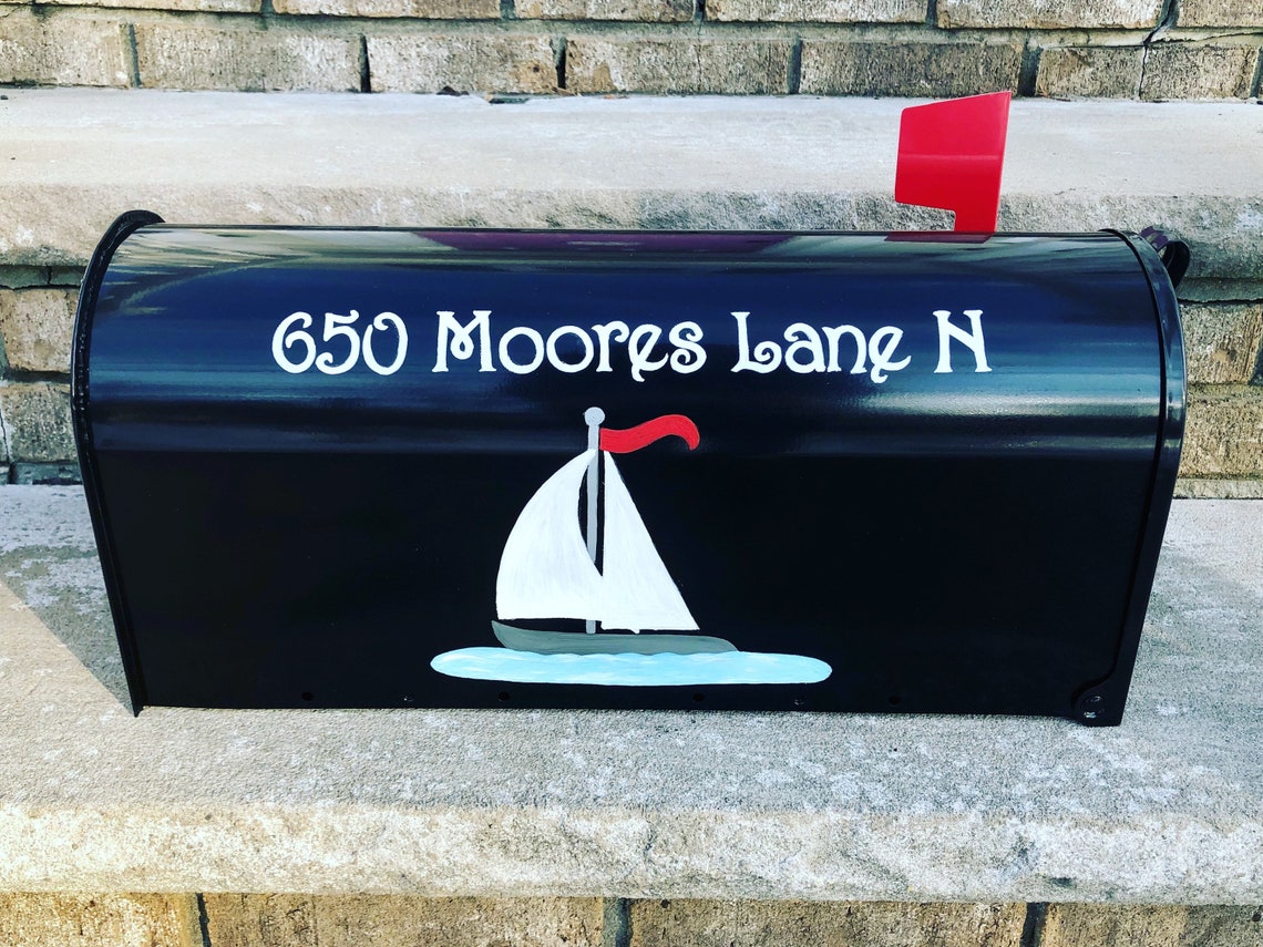 Sailboat Mailbox Nautical Mailboxes Custom Mailboxes Etsy