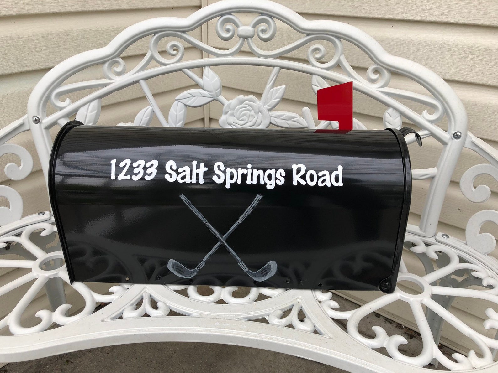 Custom hand painted golf mailbox golf clubs mailbox with Etsy
