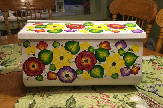 Hand Painted Colorful Flowers White Wall Mount Mailbox Etsy