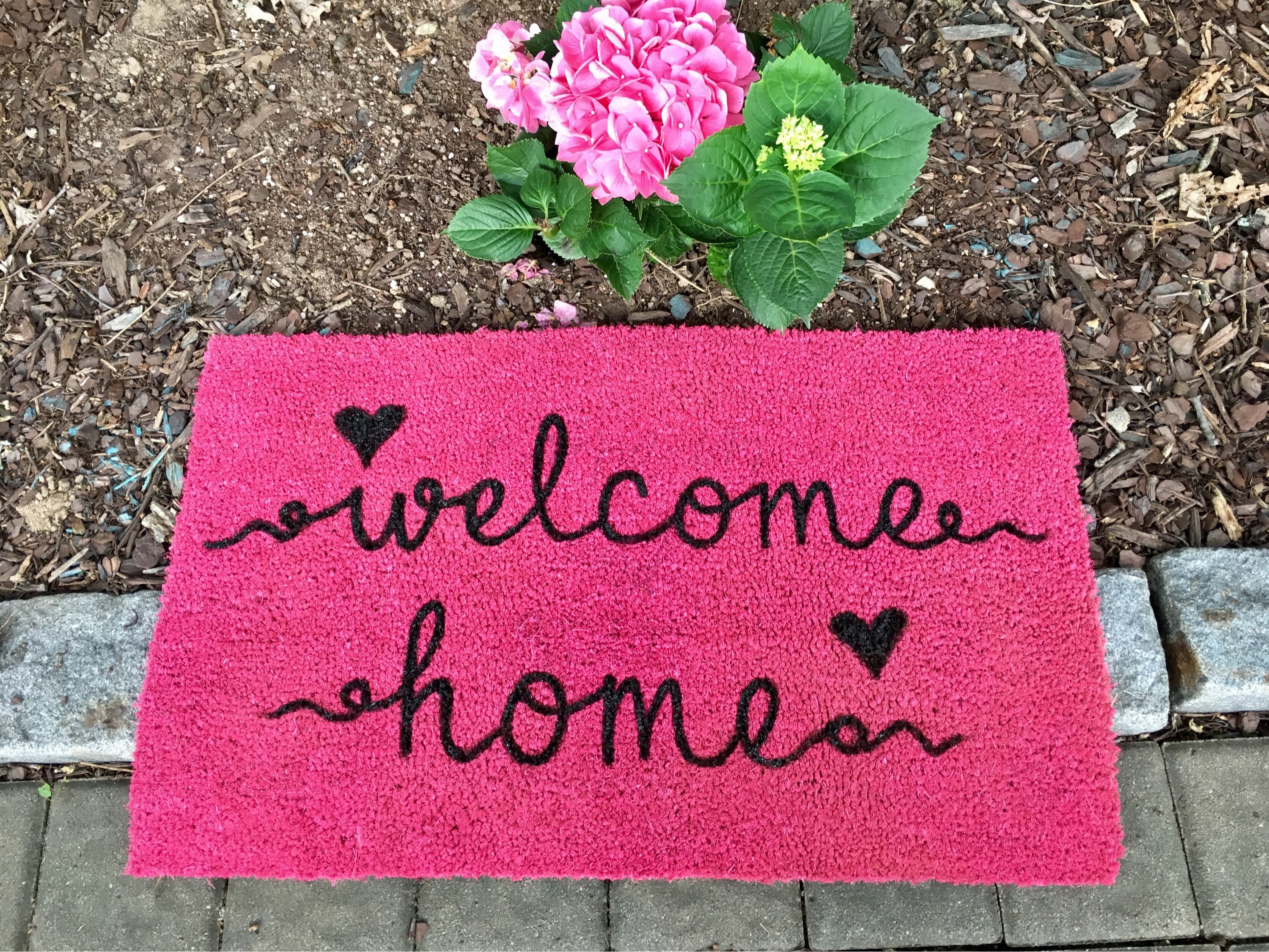 Home Hot Pink Door mat Custom Door Mat Mat Etsy