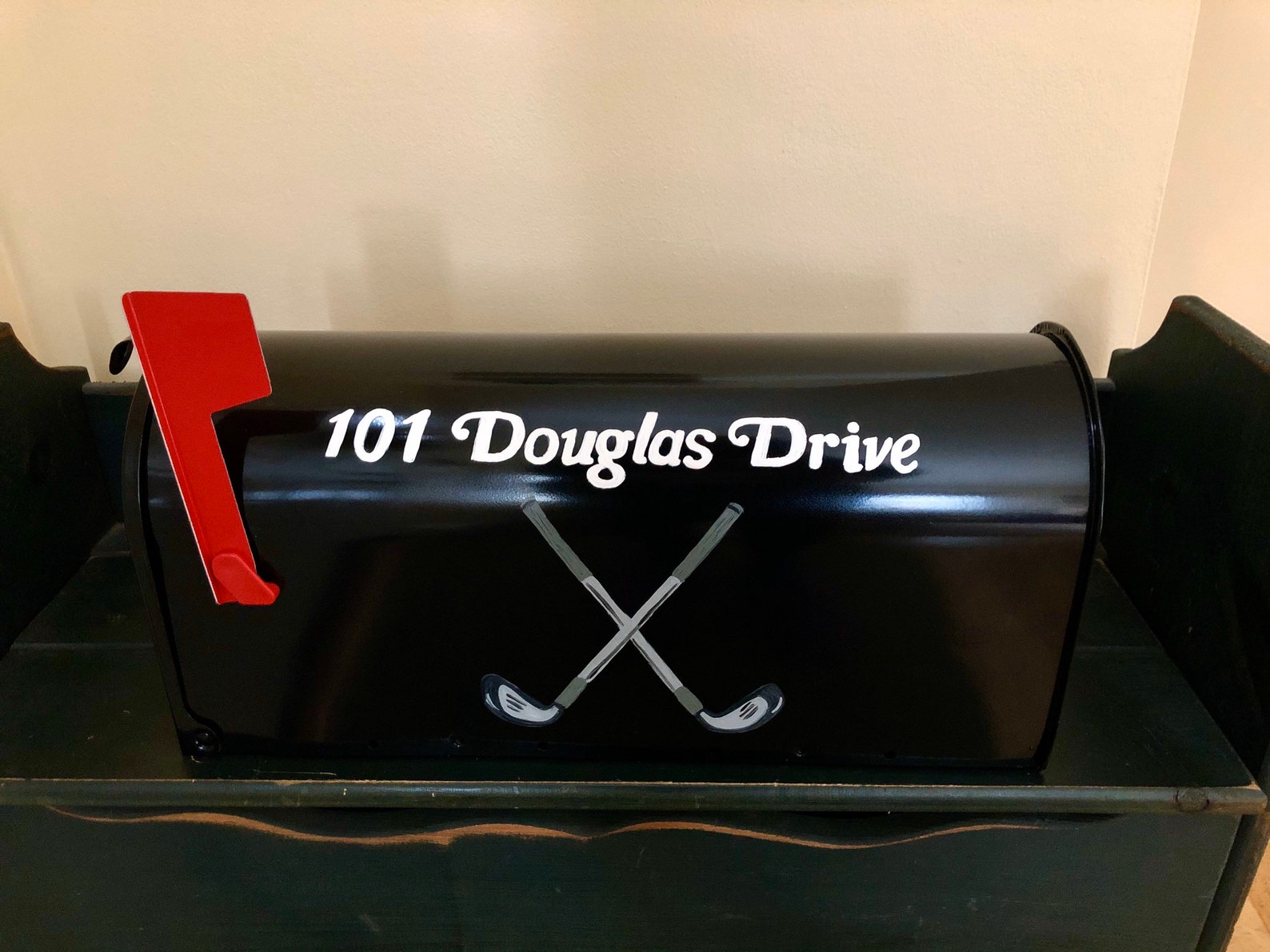 Custom hand painted golf mailbox golf clubs mailbox with Etsy