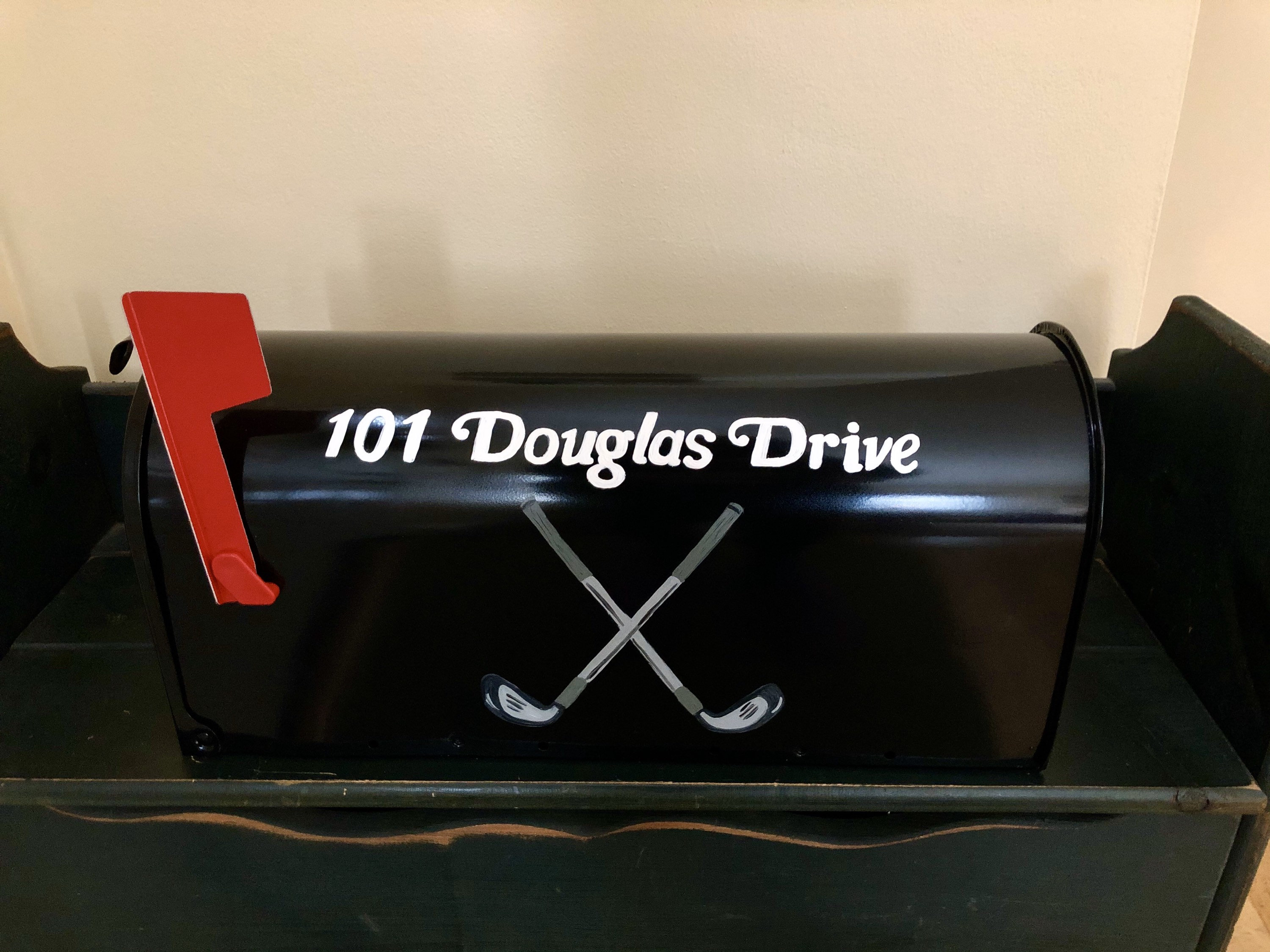 Custom hand painted golf mailbox golf clubs mailbox with Etsy