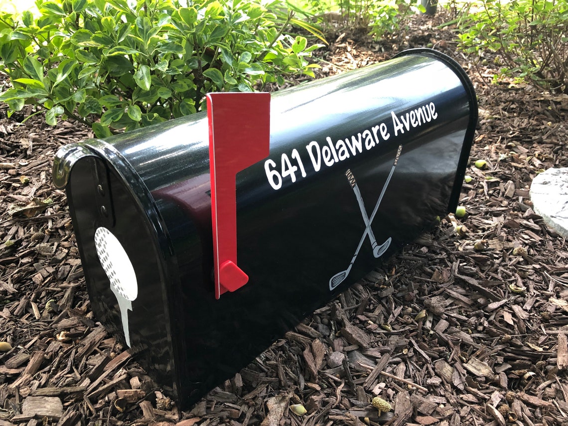 Custom hand painted golf mailbox golf clubs mailbox with Etsy