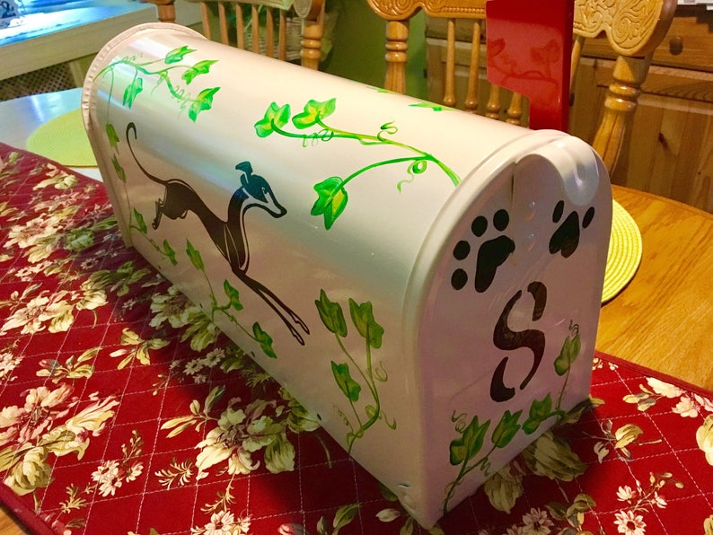 Greyhound Mailbox Custom Mailboxes Dog Mailbox Decorative Etsy