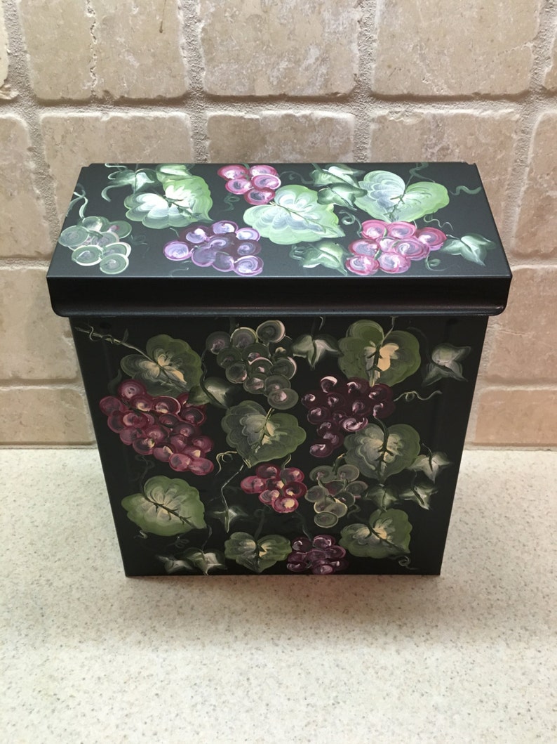 Hand Painted Grapes Black Mailbox Decorative Mailboxes Etsy