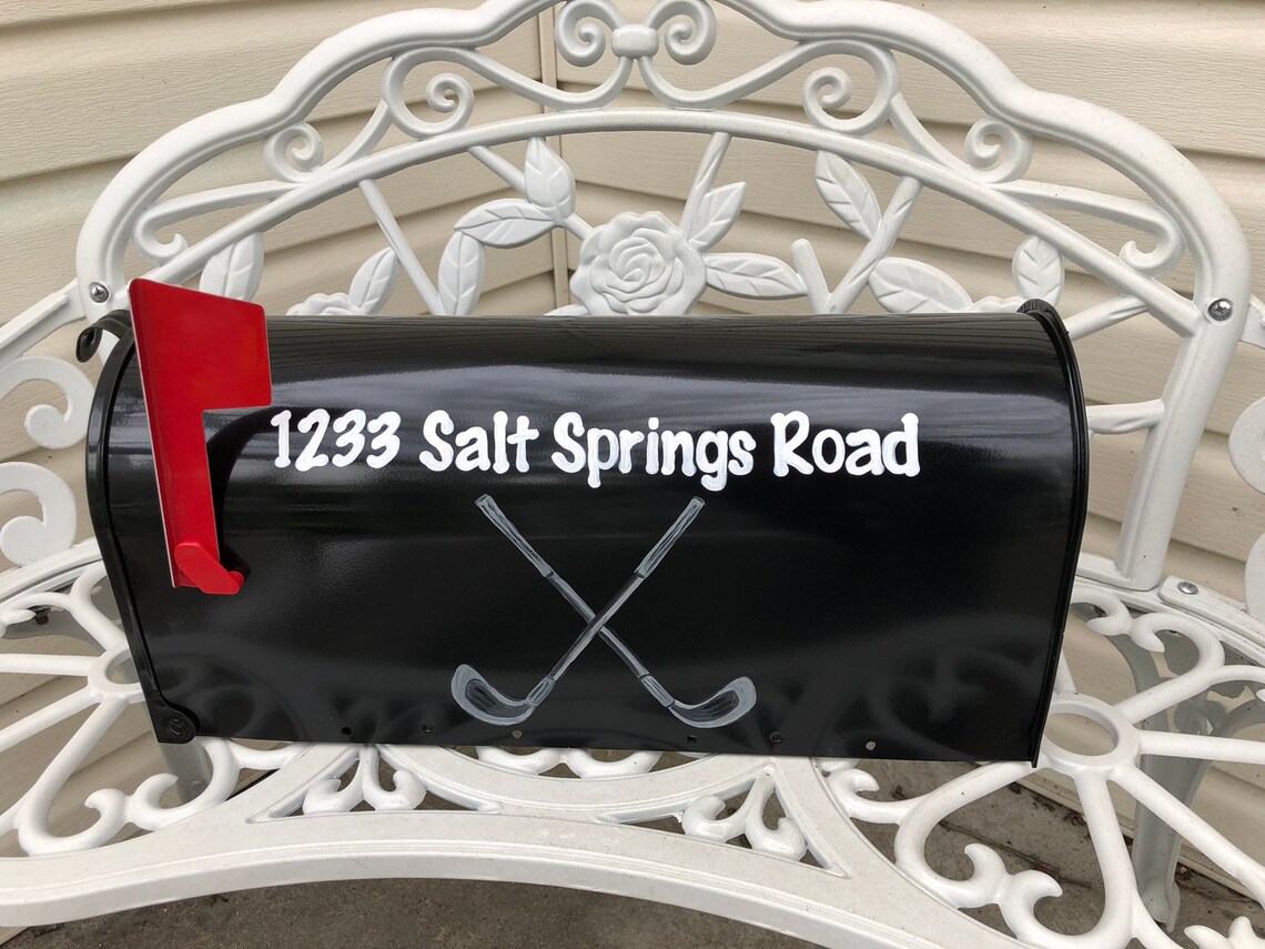 Custom hand painted golf mailbox golf clubs mailbox with Etsy