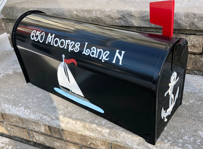 Sailboat Mailbox Nautical Mailboxes Custom Mailboxes Etsy