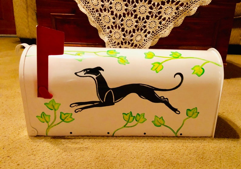 Greyhound Mailbox Custom Mailboxes Dog Mailbox Decorative Etsy