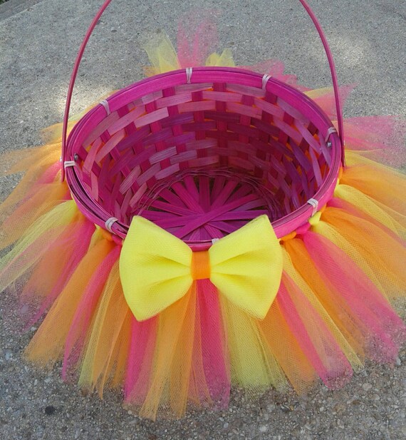 Easter Basket Tulle Basket Tutu Easter Basket Tulle Easter Etsy