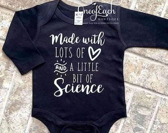 Made With Lots of Love & A Little Bit of Science, IVF Baby Surrogate Adoption Baby Bodysuit/Tee