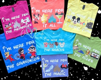 Customizable! I’m Here For The Kids/Snacks/Princesses/ First Time/Rides/Memories Bodysuit/Tee