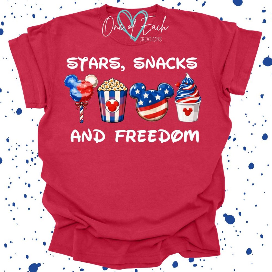 Freedom Snack Stars, Snacks and Freedom Theme Park Snacks Bodysuit/tee - Etsy