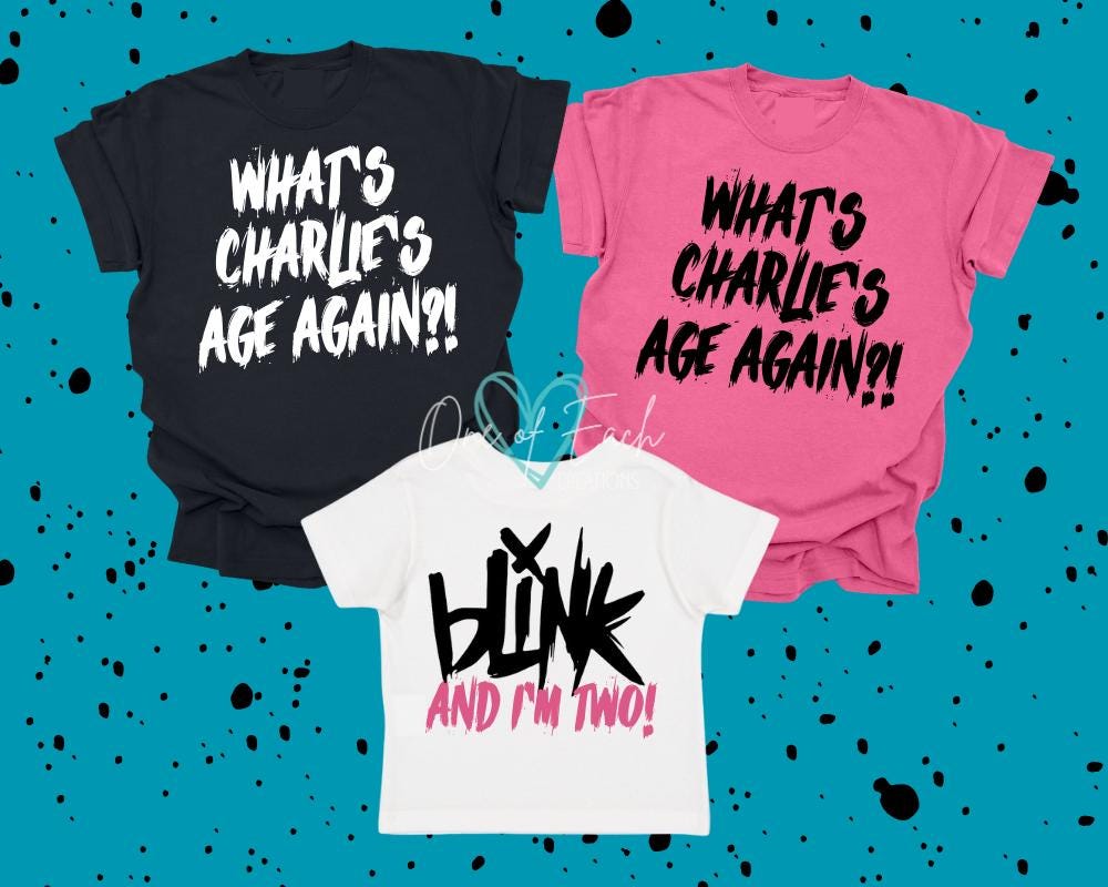 Blink And I'm Two! What's [Personalized] Age Again? Birthday Matching Family Emo Band Set Bodysuit/Tee