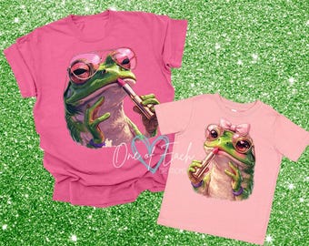 No Toads Allowed Mom Shirt & Matching Frog Kid Shirt | Funny Matching Mom and Kid Shirts | Frog Mom Outfit | Trendy Graphic Tee