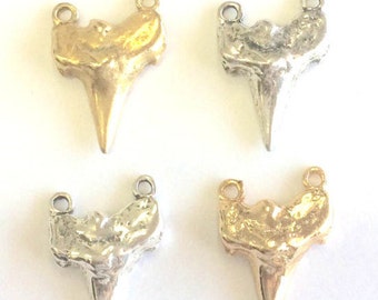 Shark Tooth Charms , Pendants Sterling Silver  Double Bail