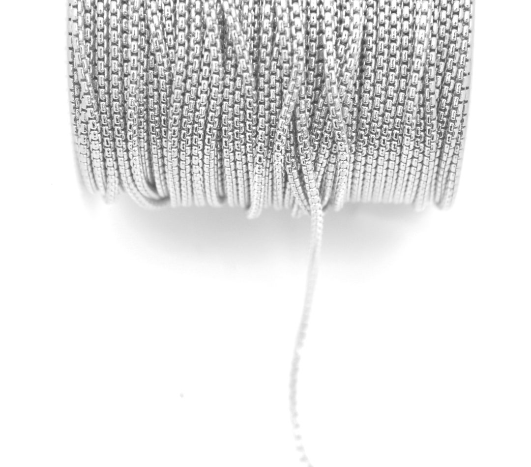 Box Chain Sterling Silver Chain by Foot 196/40715X Etsy