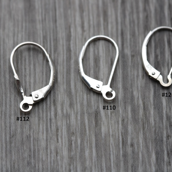 Lever Back Earring , Plain Interchangeable Lever Back Earring ,  W/Tulip Lever Back Earring Sterling Silver