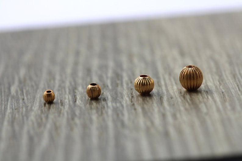 Corrugated Round Beads Gold Filled