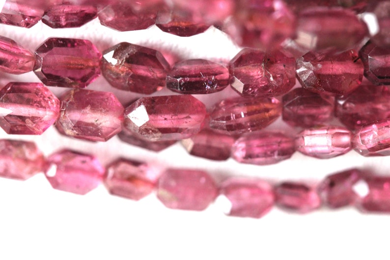 Natural Gemstone Pink Tourmaline Faceted Nuggets image 3