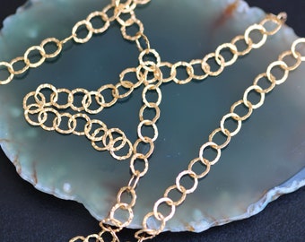 Hammered Round Chain Gold Filled By Foot #109/507364