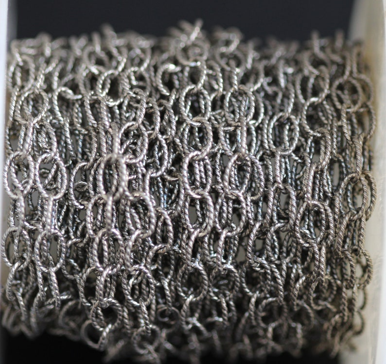 Oval Twisted Chain Sterling Silver Oxidized Finish By Foot