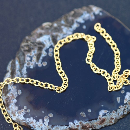 Oval Textured Chain Gold Filled by Foot - Etsy