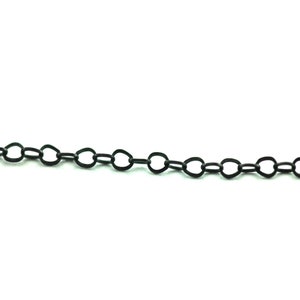 Flat Chain Sterling Silver Black Diamond Finish By Foot 20BD/407208BD image 6