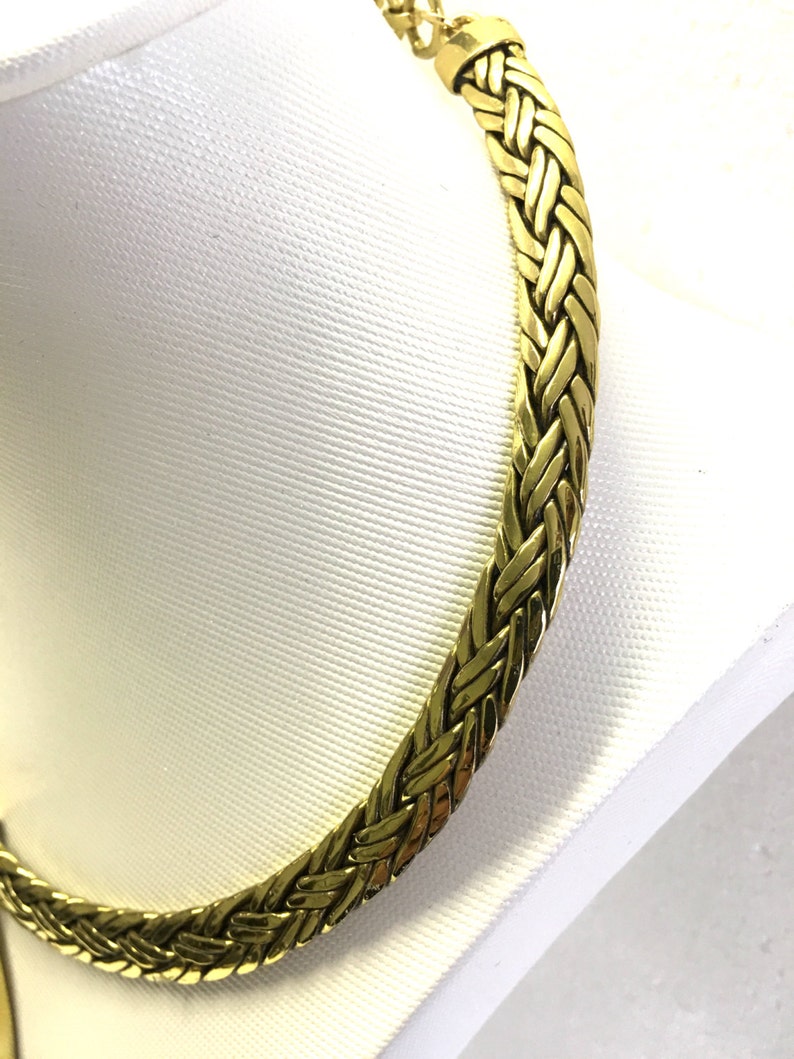 Gold Plated Pendant Twisted Wire Necklace Black Agate Pendant Pendant With Stone Adjustable Size # 1335208 Gold Plated Necklace