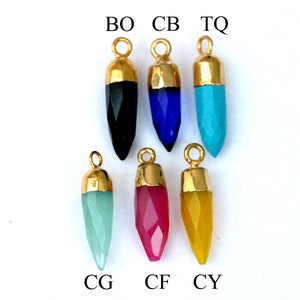 Stone Pendant Gold Electro Plated 8X24 MM