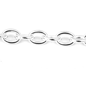 Oval Cable Chain Sterling Silver By Foot 7 / 407133 image 5