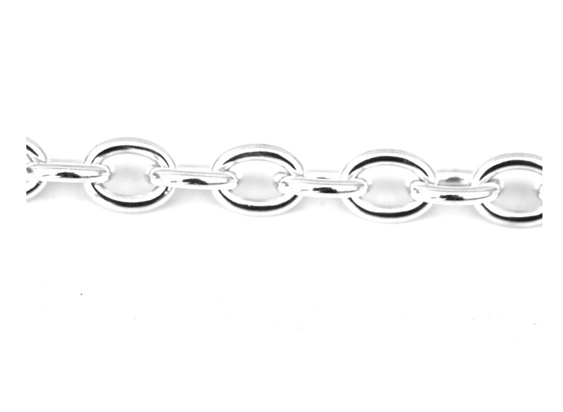 Oval Cable Chain Sterling Silver By Foot 7 / 407133 image 5