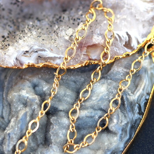 Oval Textured Chain Gold Filled by Foot - Etsy