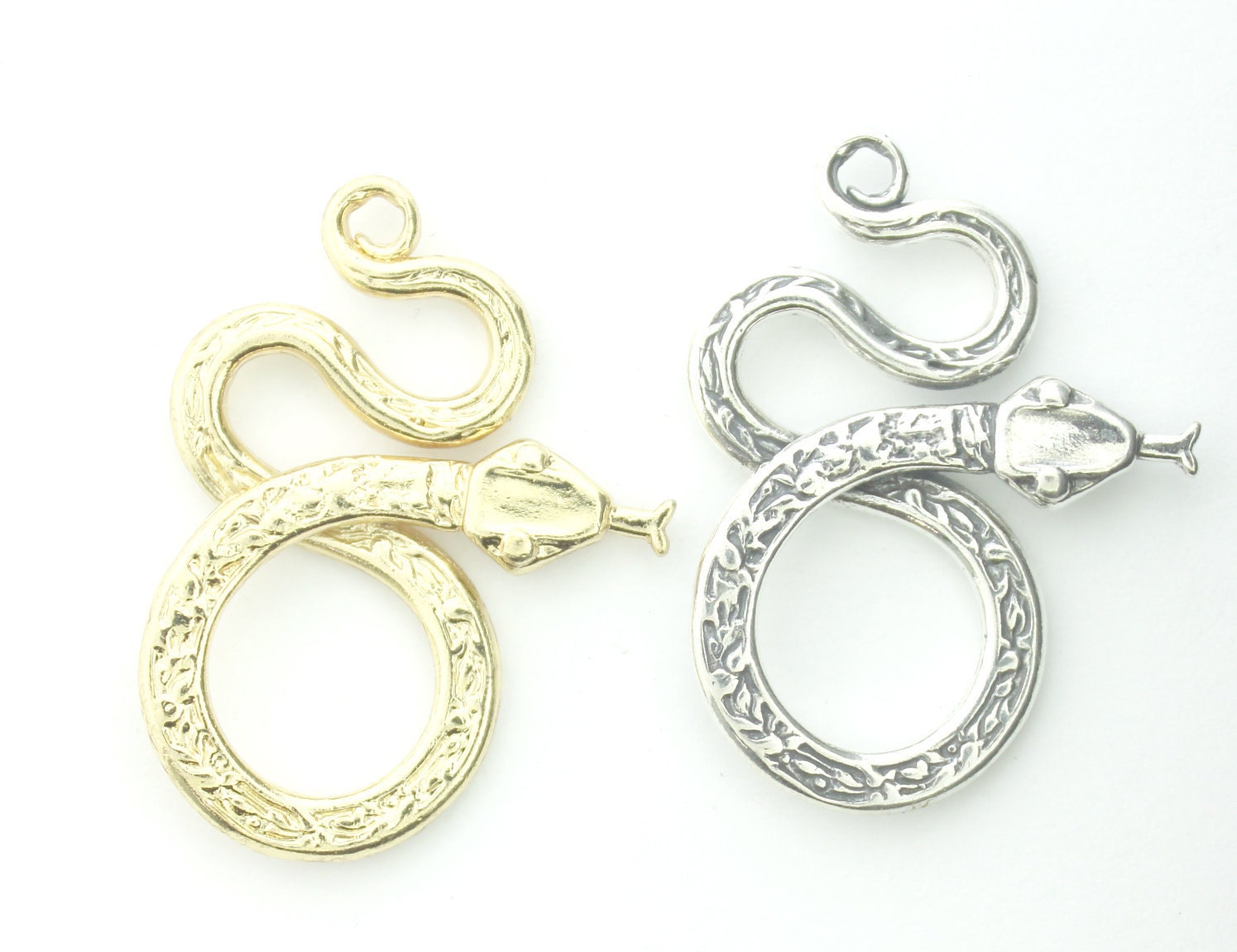 Snake Charm Pendant Sterling Silver Etsy UK